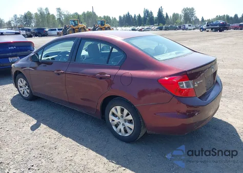 2012 Honda Civic Lx z USA, uszkodzony, nr VIN 19XFB2F54CE078246